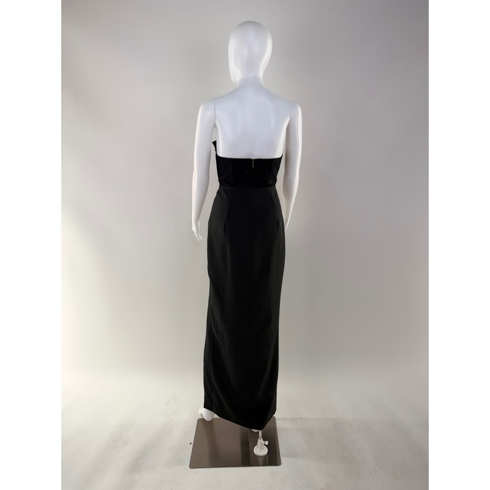 Elle Zeitoune Black Lace Corset Strapless Maxi Gown Dress XS - Picture 4 of 9